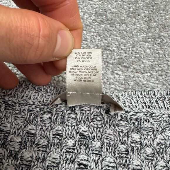 Loft Textured Knitted Pullover Sweater Dress Womens Medium Gray Wool Blend Cozy - Picture 9 of 14